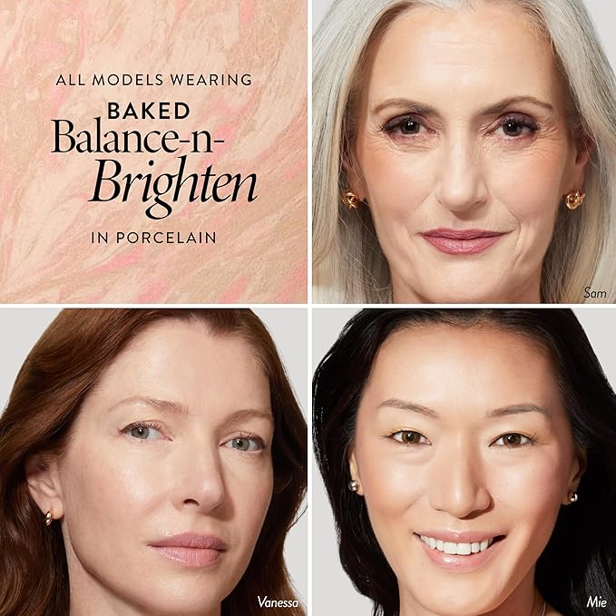 LAURA GELLER NEW YORK Award-Winning Baked Balance-n-Brighten Color Correcting Powder Foundation - Porcelain - Buildable Light to Medium Coverage - Demi-Matte Natural Finish-Velvo Beauty