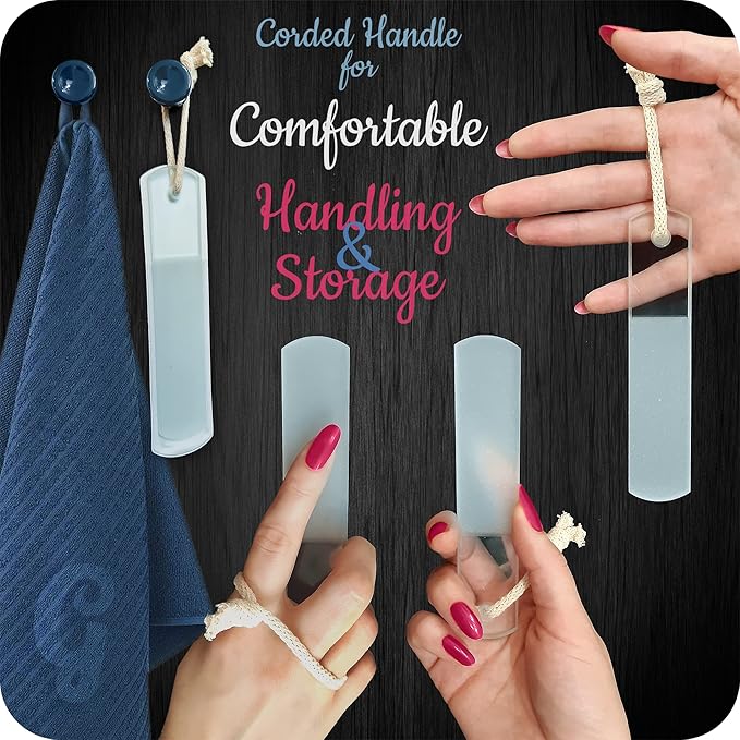 Genuine Czech Glass Foot File by GLADZY - Gentle Callus Remover Foot Rasp, Pedicure & Spa Rough Skin Scrubber, Two-Sided Etched Different Grit Surface, Professional Toenail & Heels Care, Made in EU-Velvo Beauty