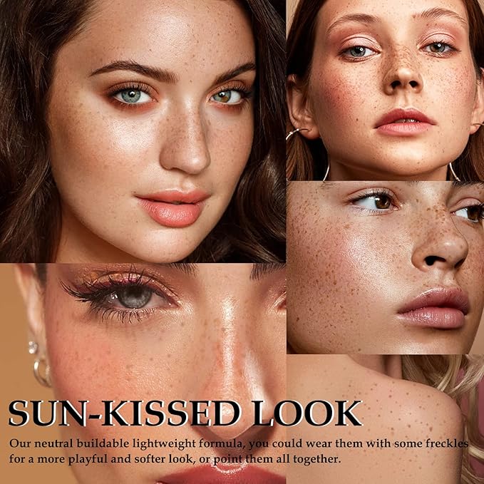 Boobeen Freckle Stamp Face Freckles Air Cushion Liquid Freckle Makeup Stamp Waterproof Fake Freckle Pen Long Lasting Quick Dry Small Spot Freckle Makeup, Create Natural Freckles Makeup-Velvo Beauty