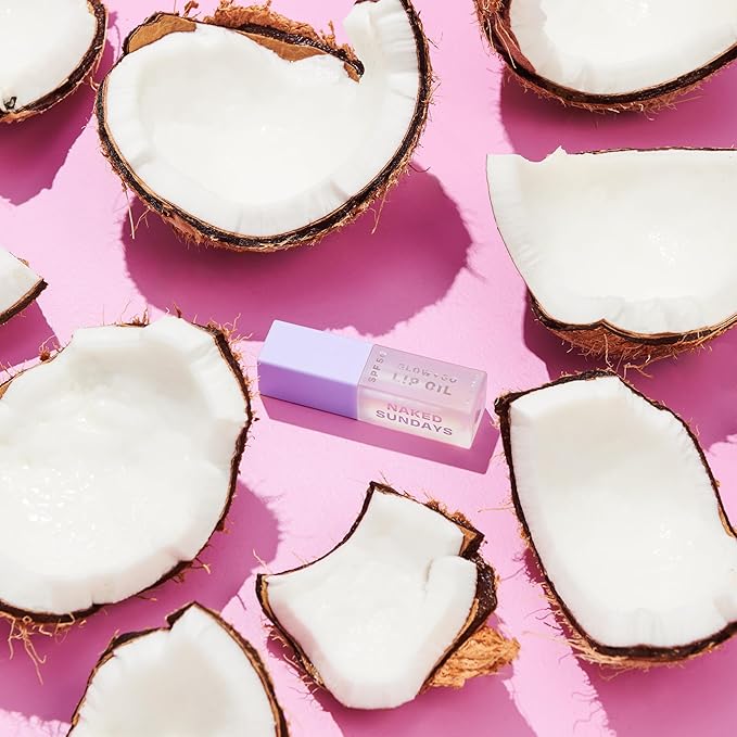 SPF50 Glow & Go Lip Oil: Lip Oil with SPF, Moisturizes and Protects Lips, 4.5ml in Coconut-Velvo Beauty