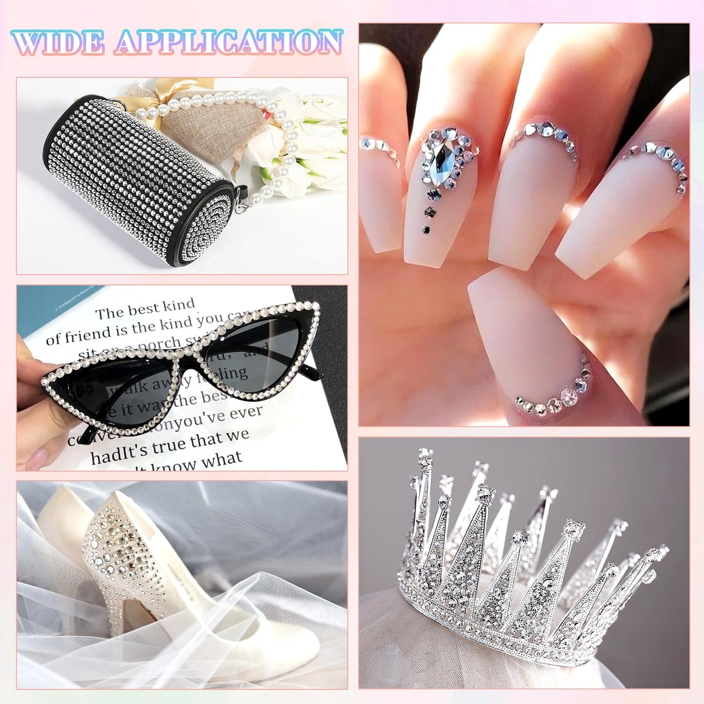 30000Pcs Resin Silver Clear Rhinestones with B7000 Jewelry Glue for Bedazzling Crafting, 2-6mm Flatback Gems, Bedazzler Kit for Crafts Clothing Tumblers Shoes Decor Nail Art-Velvo Beauty