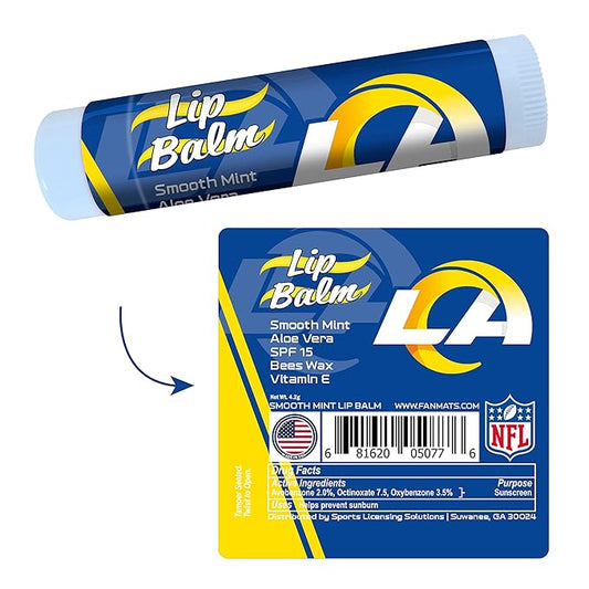 FANMATS 34693 Los Angeles Rams Smooth Mint SPF 15 Lip Balm-Velvo Beauty