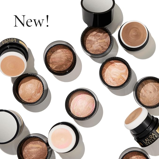 LAURA GELLER NEW YORK Award-Winning Baked Balance-n-Brighten To Go Color Correcting Powder Foundation - Fair - Buildable Light to Medium Coverage - Demi-Matte Natural Finish-Velvo Beauty