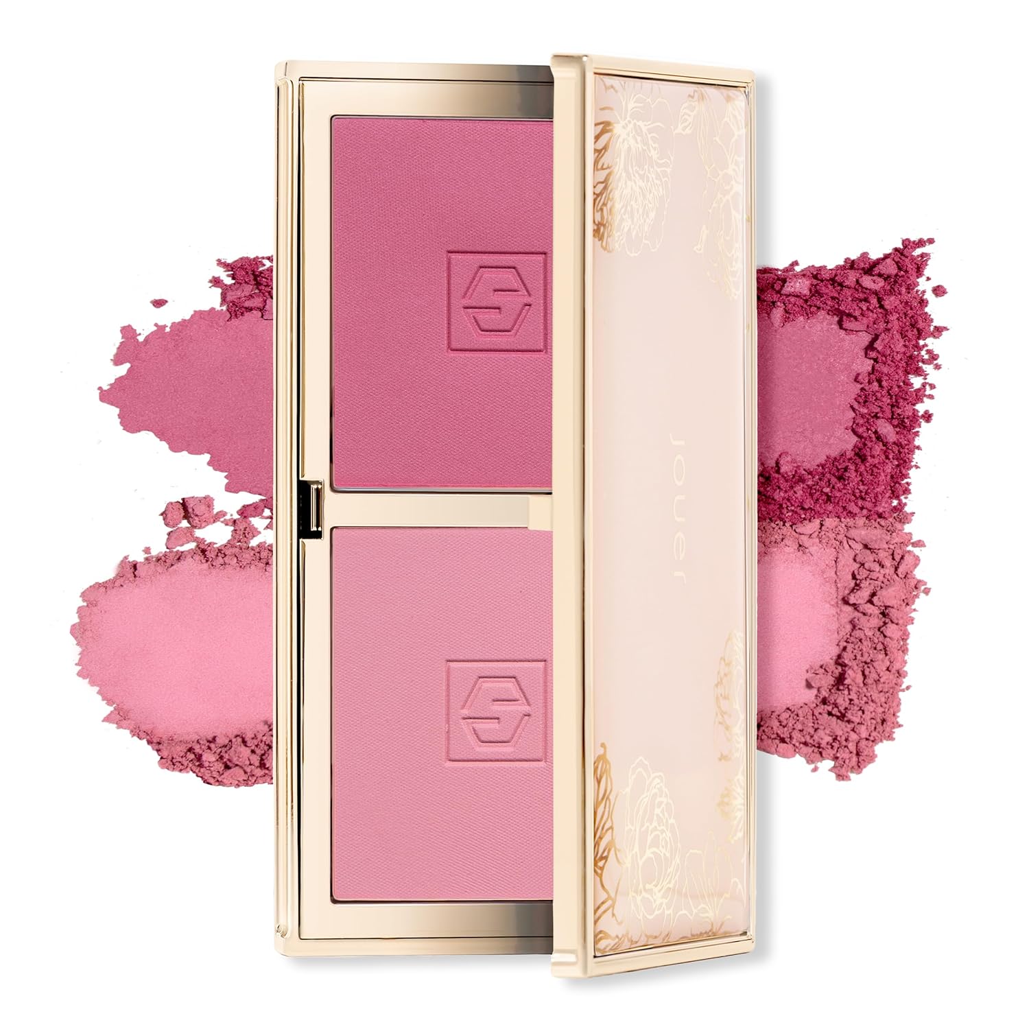 Jouer Blush Bouquet Duo 2 Shade Blush Palette High Pigment Powder Natural Flush Beauty Cosmetics Vitamin E Talc-Free Paraben, Gluten & Cruelty Free-Velvo Beauty