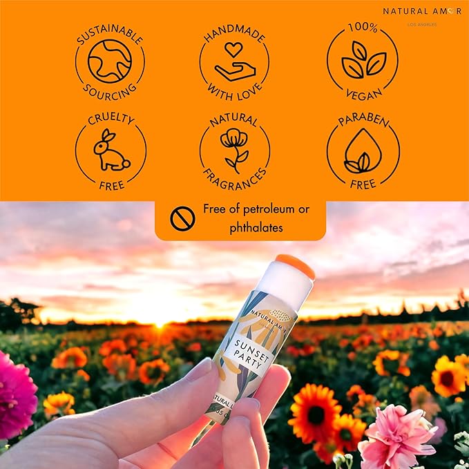 Natural Amor All Natural Lip Balm - 0.3oz Paper Tube - Handcrafted with Beeswax, Vitamin E, Essential Oil and Coconut Oil - Cruelty-Free, Citrus Scent-Velvo Beauty