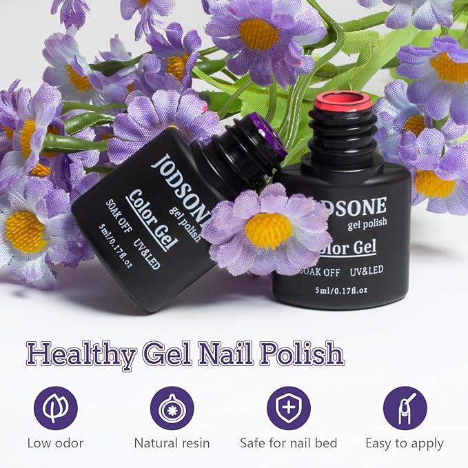 JODSONE 20 Colors Gel Nail Polish Kit with U V Light Base Top Matte Coat High Shine Vibrant Nail Gel Equipped with Manicure Tools-Velvo Beauty