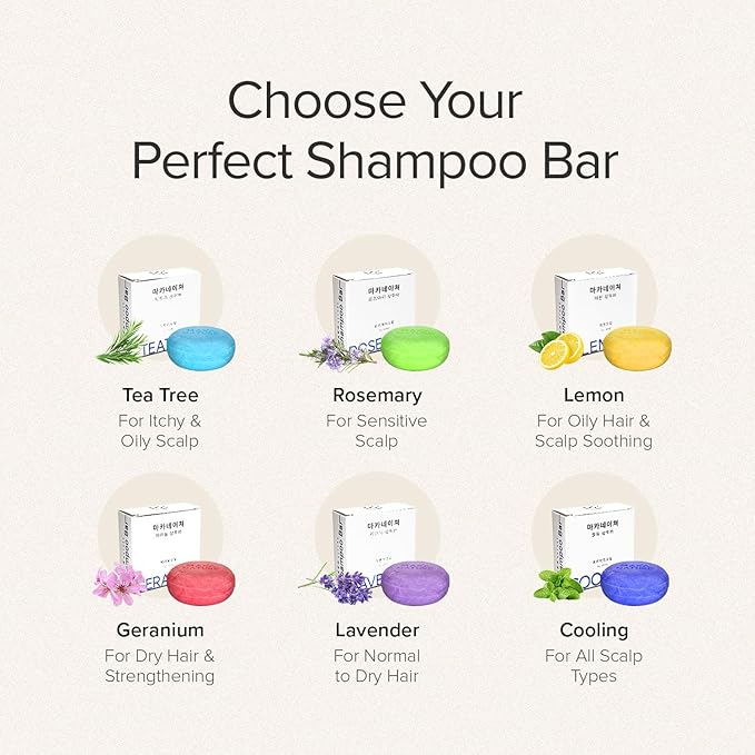 Maka Nature Low-Carbon Shampoo Bar | Korean K-Beauty Haircare with Natural Ingredients for Dry Scalp & Hair Types | Vegan, Eco-Friendly, pH balanced, 3.35oz (Tea Tree)-Velvo Beauty