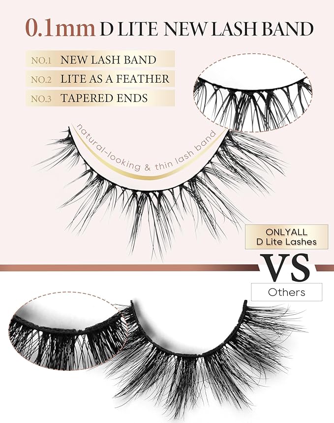 Onlyall Cat Eye Lashes Natural Lashes False Eyelashes Fox Eye Lashes False Lashes 7 Pairs D5-Velvo Beauty