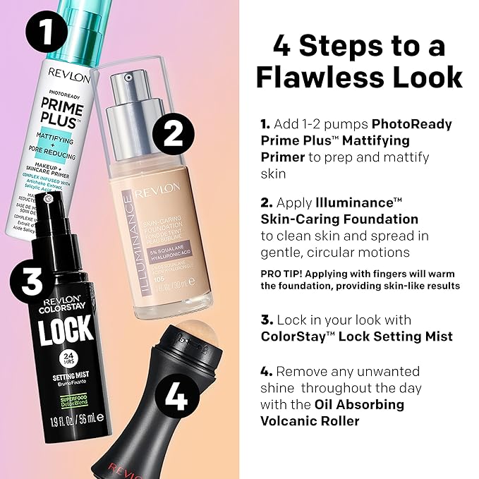 Revlon Illuminance Skin-Caring Liquid Foundation, Hyaluronic Acid, Hydrating and Nourishing Formula with Medium Coverage, 301 Cool Beige (Pack of 1)-Velvo Beauty