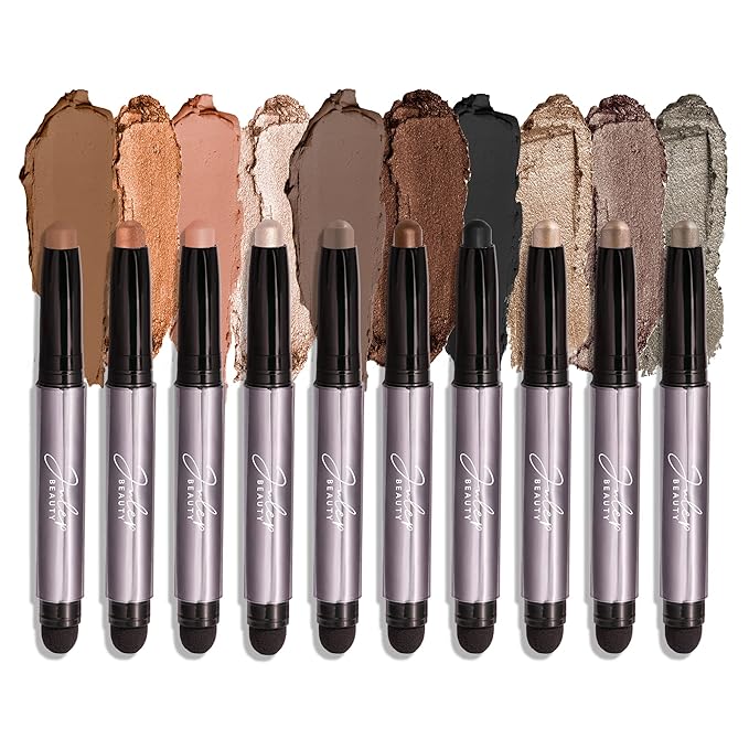 Julep Eyeshadow 101 Crème to Powder Waterproof Eyeshadow Stick 10 Piece Palette - Matte and Shimmer Finishes-Velvo Beauty