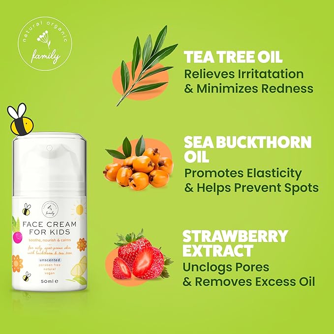 Award-Winning Kids Face Cream - Gentle & Calming Moisturizer with Natural Ingredients for Sensitive & All Skin Types - Fragrance-Free-Velvo Beauty