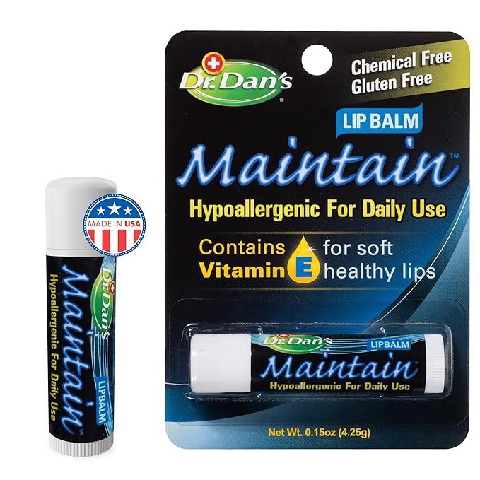 Dr. Dan's Maintain Lip Balm - Perfect for Cortibalm Aftercare, Mild Ingredients & Beeswax, Vitamin E Enriched for Moisturizing Dry Lips, Ensures Smooth, Soft Feel, 1 Pack-Velvo Beauty
