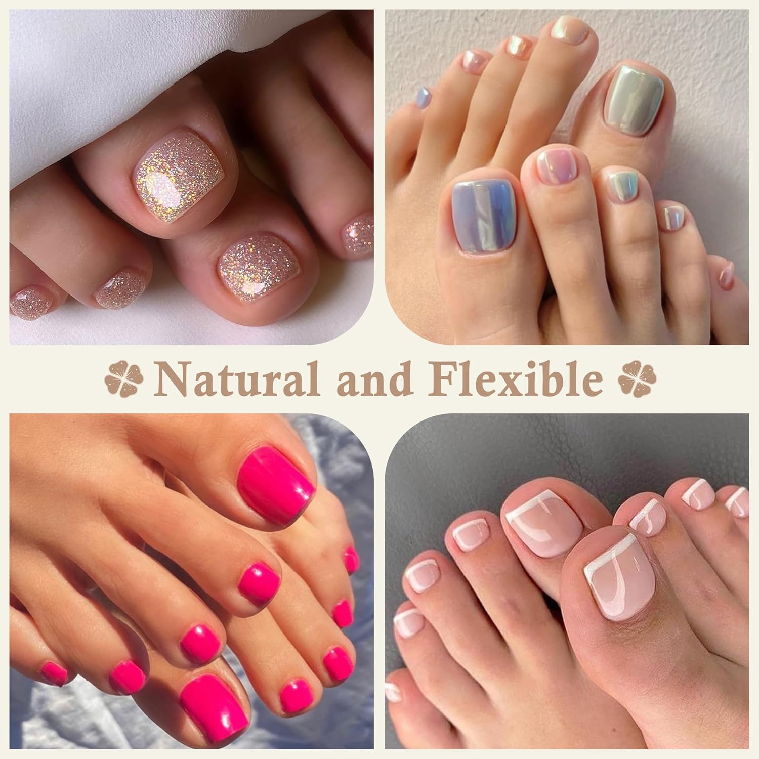 Short Toe Nail Tips Square Toe Nail Press Ons Full Matte 504pcs Full Cover Toenail Press On Nails Smoothly Curved for Any Toenail Shapes Easily DIY Salon, 12 Sizes Toe Acrylic Nails, Luckyfairy-Velvo Beauty