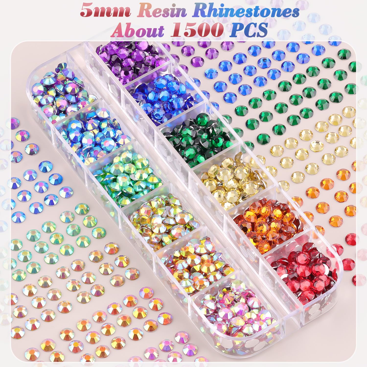 5000 PCS Flatback Rhinestones for Crafting and 3PCS B7000 Glue (Pack 2), 2 Boxes of Rainbow Resin Rhinestones Gems Charms for Bedazzling DIY Crafts Fabric Clothing Tumblers Shoes Nail Art-Velvo Beauty