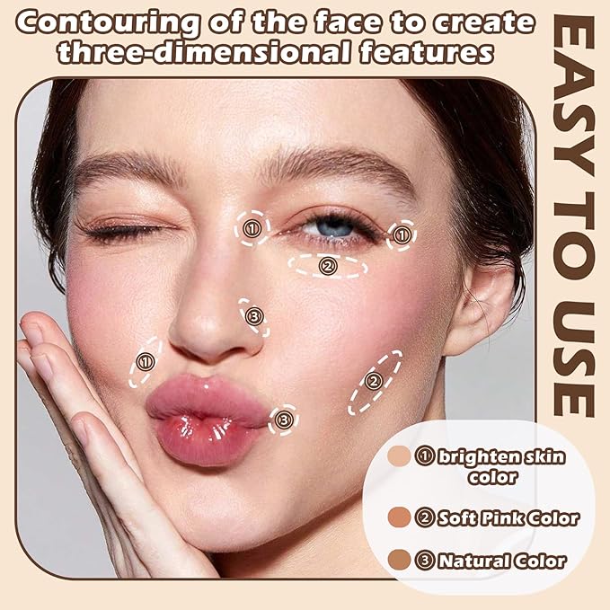 3 Colors Correcting Concealer Palette,Full Coverage Cream Contour Palette,Professional Contouring Foundation Long Wear Highlighting Concealer Contour Cream Makeup Palette with Brush-Velvo Beauty