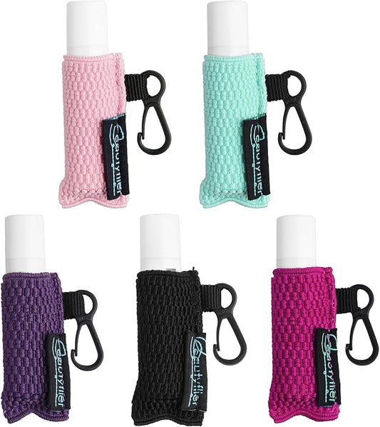 Beautyflier Cute Elastic Lip Balm Holder Keychain, Lipstick Sleeve Chapstick Sleeve Holder for Burts Bees Chapstick-Velvo Beauty