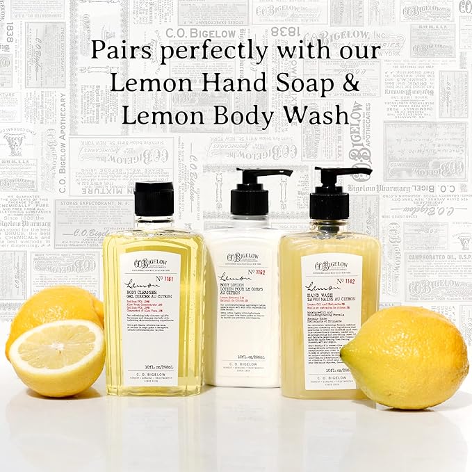 C.O. Bigelow Lemon Body Lotion, Moisturizing Body Lotion for Dry Skin with Shea Butter & Lemon Extract, 10 Fl Oz-Velvo Beauty