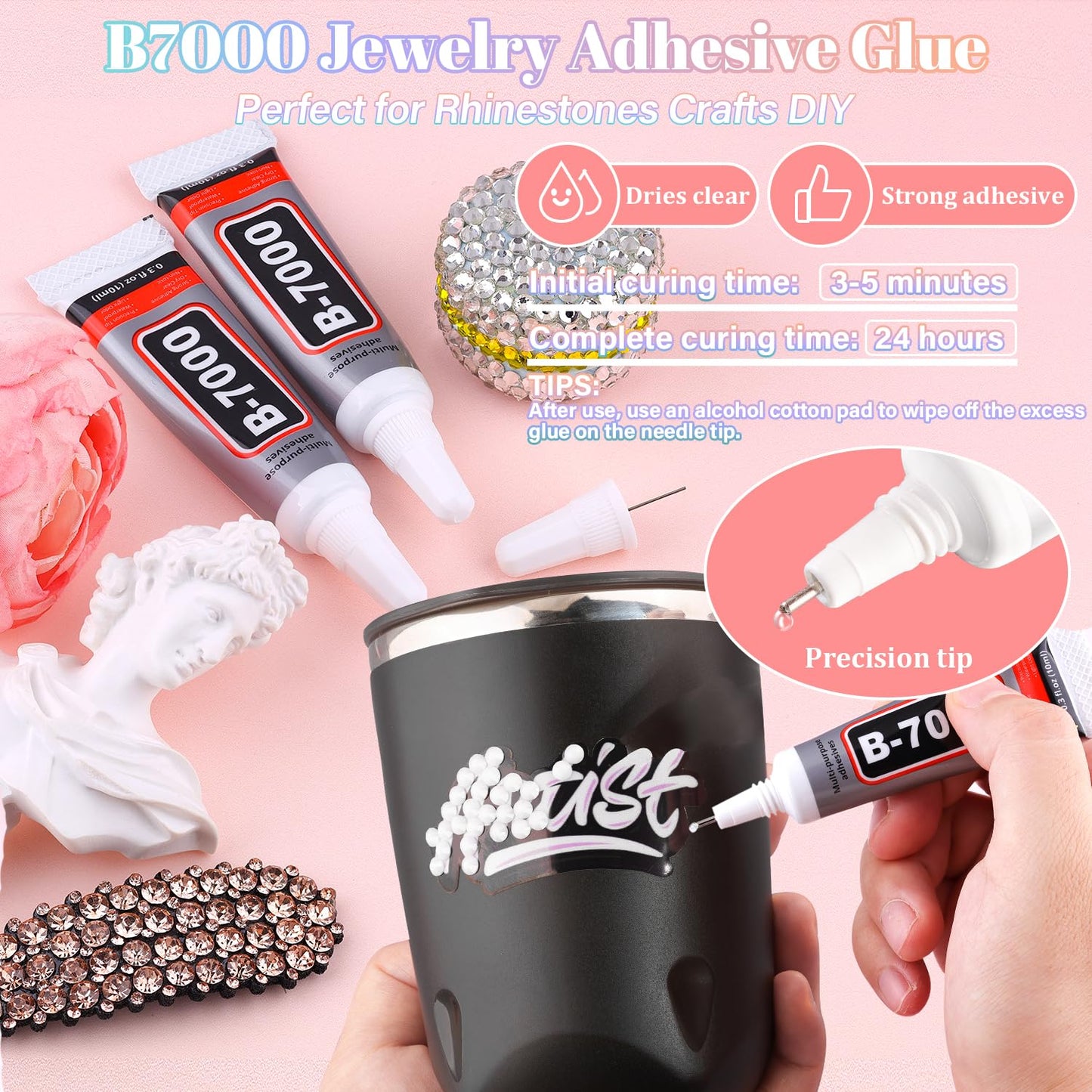 30000Pcs Resin White Rhinestones for Bedazzling Crafting with b7000 Jewelry Glue, Bulk Flatback Gems Bedazzler Kit for Crafts Clothes Shoes Fabric Nail Diamond Art, Assorted Size 2/3/4/5/6mm-Velvo Beauty