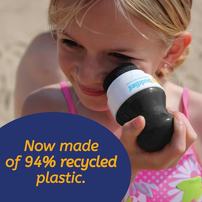 Solar Buddies Sunscreen Applicator - Single Black - Refillable Roll on Sponge Sunscreen, Suncream & Lotion Applicator For Kids, Adults & Families - Holds 3.4fl oz, Perfect Size for Travel-Velvo Beauty