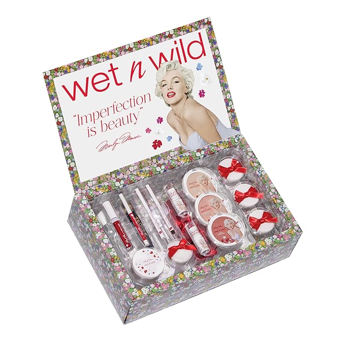 wet n wild Marilyn Monroe Collection PR Box - Makeup Set with Versatile Brushes, Buildable & Blendable Palettes, Vibrant Colors, & Lip Glosses for Unique Looks, Cruelty-Free & Vegan-Velvo Beauty