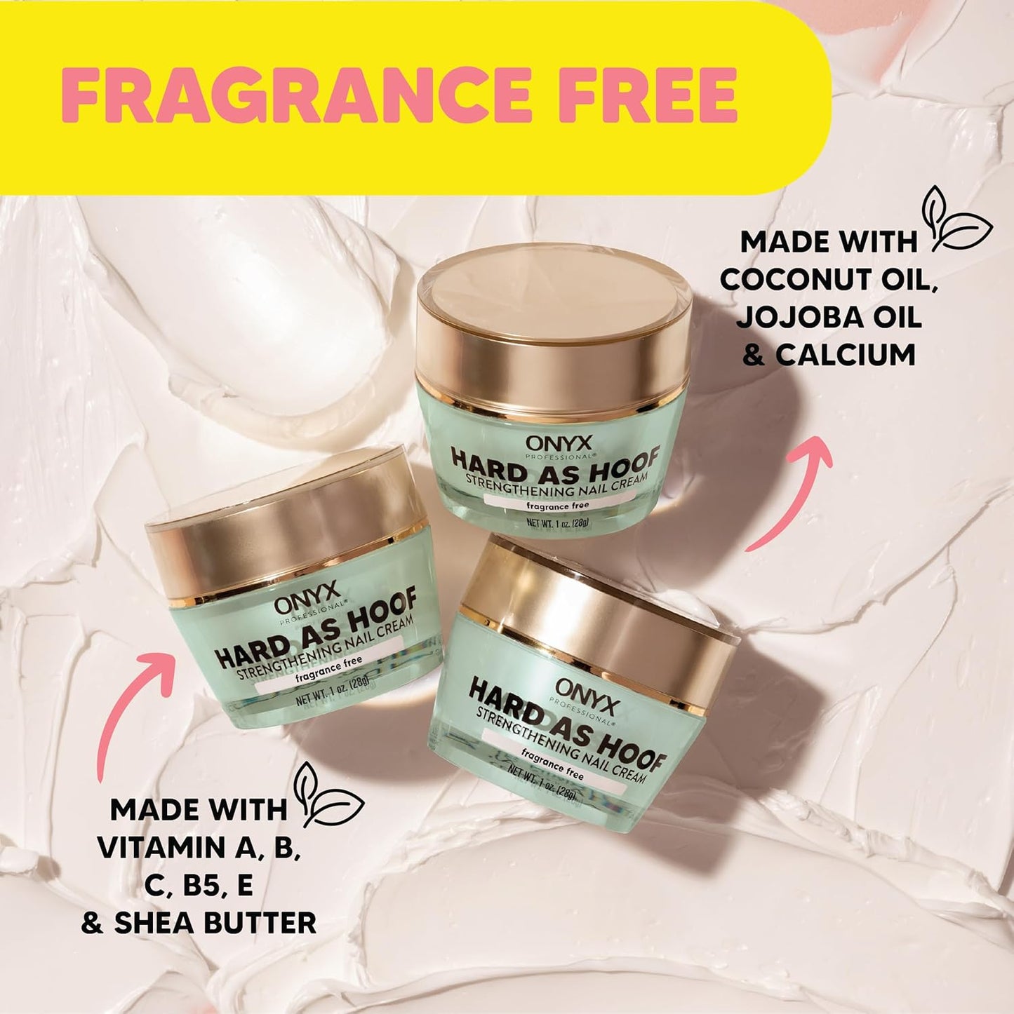 Onyx Professional Hard As Hoof Nail Strengthening Cream, Unscented - Nail Growth & Conditioning Cuticle Cream Stops Splits, Chips, Cracks & Strengthens Nails, 1 oz-Velvo Beauty