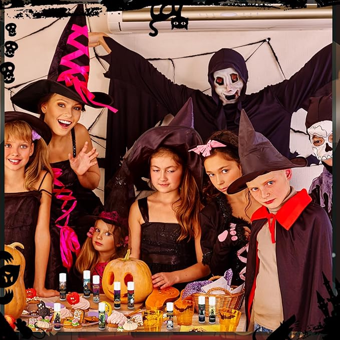 Dunzy 50 Pcs Halloween Lip Balm Bulk Spooky Lip Balm Gifts Bulk Vintage Halloween Wedding Favors Halloween Stuffers for Adults Halloween Party Supplies for Baby Shower, 10 Style, 5 Fruit Flavors-Velvo Beauty