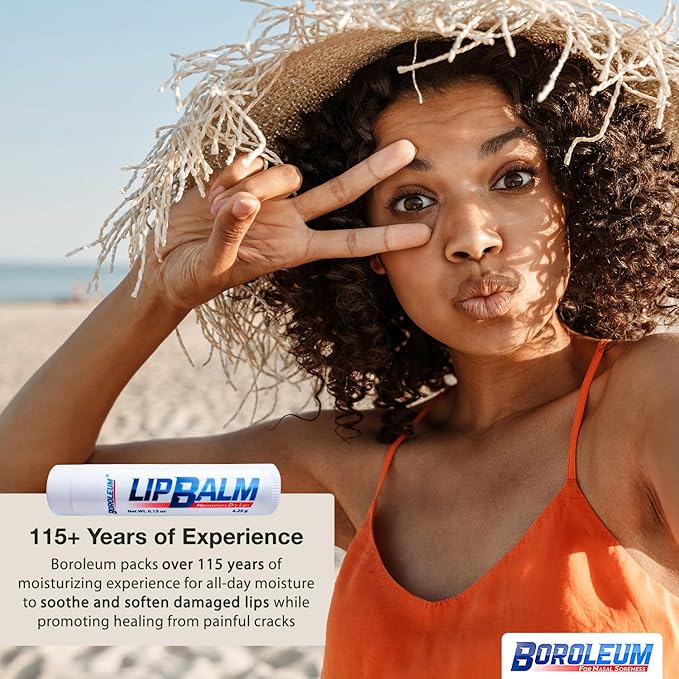 Natural Lip Balm by Boroleum | Best Chapped Lip Moisturizer for Dry Cracked Lips | All Natural Ingredients for Men Women and Kids | 4.25 gr. Tubes, 2 Lip Balms Per Pack-Velvo Beauty