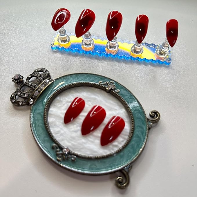 3 Pcs Nail Art Palette, Nail Art Painting Mixed Color Palettes Crown Nail Holder Retro Nail Art Display Board, Nail Art Display Tools Photography Props-Velvo Beauty