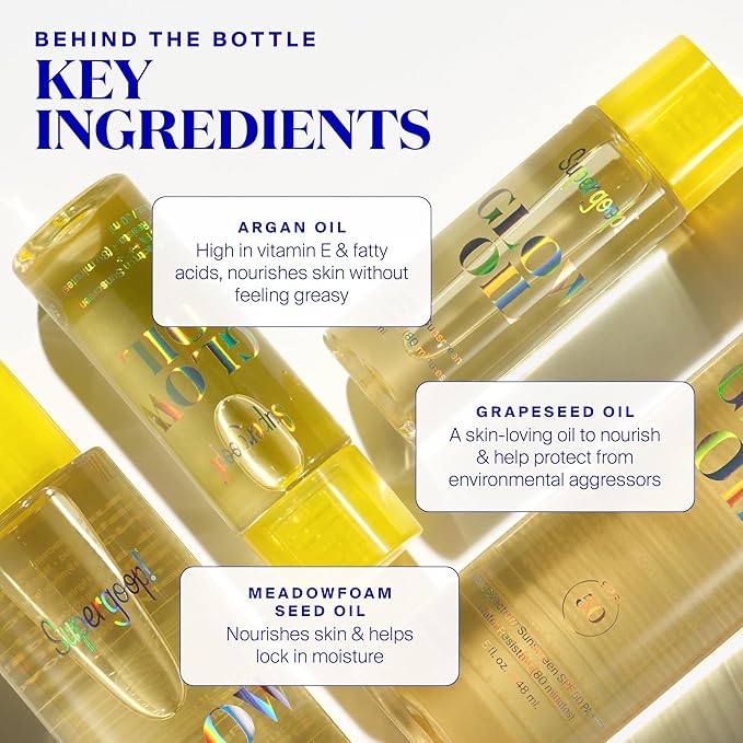 Supergoop! x The Summer I Turned Pretty Summer Glow-Up SPF Set - Includes Glowscreen SPF 40, Glow Oil SPF 50 & Butterfly Hair Clip-Velvo Beauty