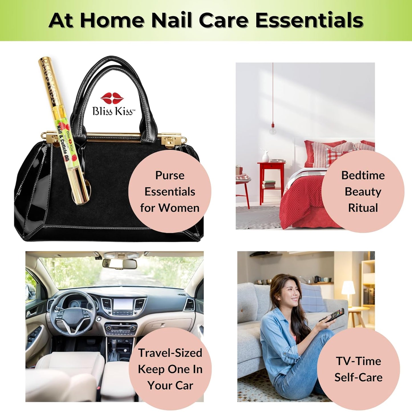 Bliss Kiss | 1 Juicy Raspberry Fragrance | Nail Oil Cuticle Pen w/Vitamin E & Jojoba⏤Nail Strengthener Nail Growth Serum for Brittle Peeling Breaking Thin Nails-Velvo Beauty