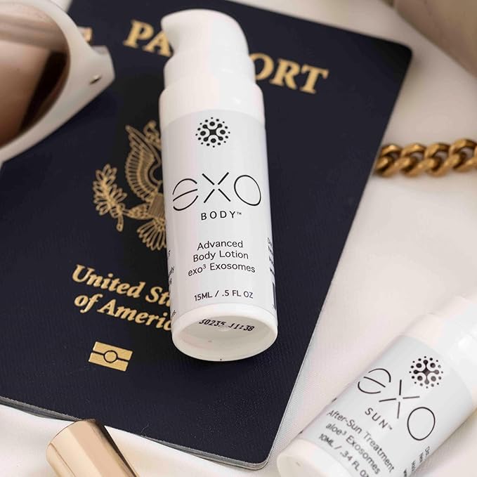 Exoceuticals EXO Travel Kit for Women | Unprecedented Hydration | Innovative Skin Care | 4 travel-sized bottles (1 EXO BODY™, 1 EXO SUN™, 2 EXO FACE®) | 35ML / 1.18 fl oz-Velvo Beauty