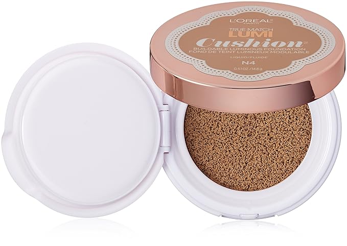 L'Oréal Paris True Match Lumi Cushion Foundation, N4 Buff Beige, 0.51 oz.-Velvo Beauty
