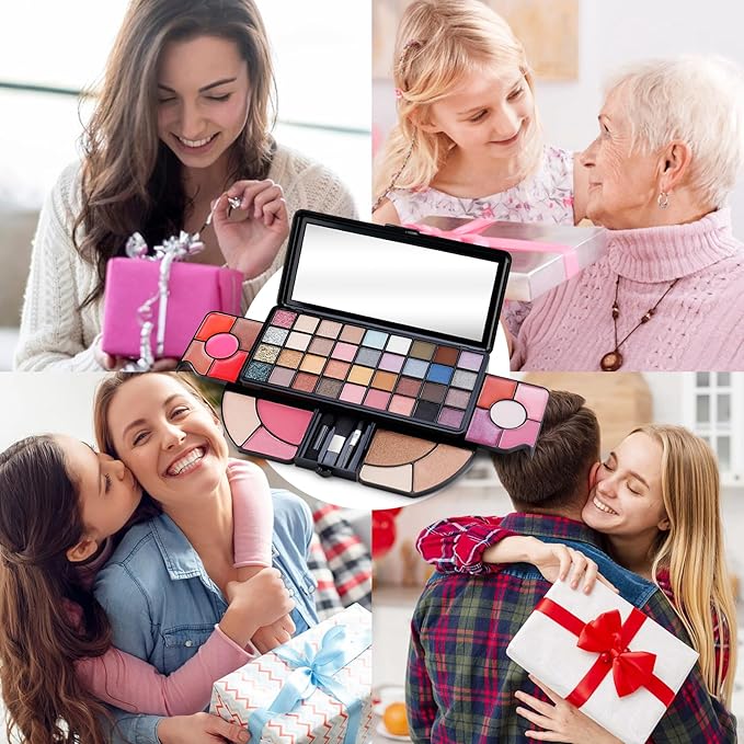 Color Nymph All In One Makeup Sets for Teens Women, Portable Travel Office Makeup Kit Gift for Girls with 36-Colors Eyeshadows Facial Blusher Lip Gloss Pressed Powder Mascara Brushes Mirror-Velvo Beauty