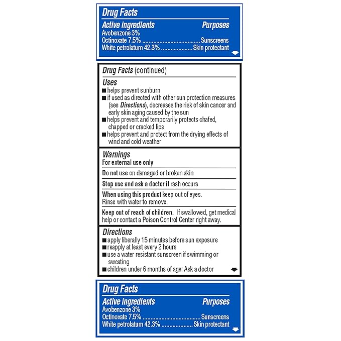 ChapStick Moisturizer Original Lip Balm Tubes, SPF 15 and Skin Protectant - 0.15 Oz (Pack of 3)-Velvo Beauty