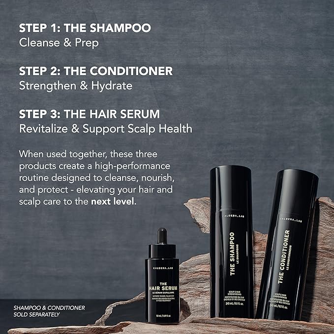 Caldera + Lab The Hair Serum | Men’s Thickening Serum for Thinning & Receding Hair, Supports Fuller & Stronger-Looking Hair, Dermatologically Tested - All Hair Types-Velvo Beauty