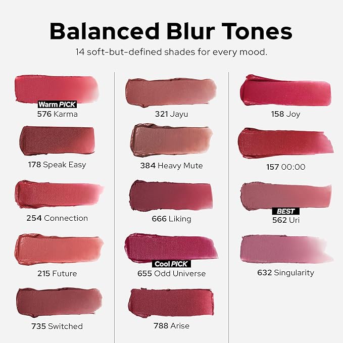 Unseen Blur Lip Tint Long-Lasting Stain, Blendable 3.2g (00:00, 3.2)-Velvo Beauty