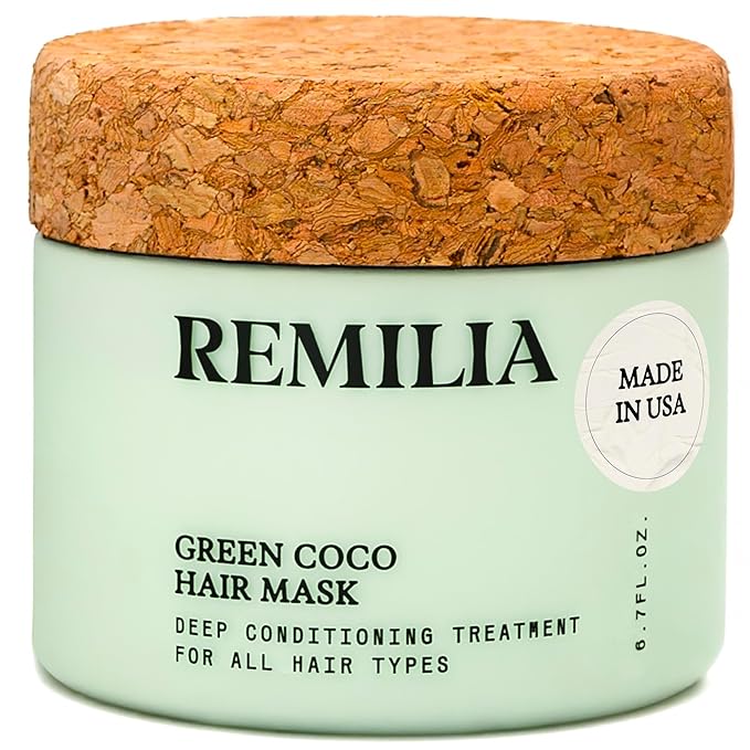 Remilia Hair Mask for Damaged Hair - Rice Protein Treatment - Deep Conditioning Mask, Volumizing & Repairing, Vegan, Made in USA 6.7 fl oz-Velvo Beauty