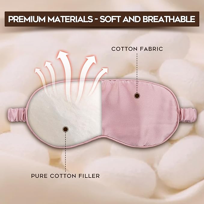 in Flight Mind Mulberry Silk Sleep Mask, Eye Mask for Sleeping with Elastic Headband, Super Soft Sleeping Mask,Comfortable Silk Eye Sleep Mask, Sleep Eye Mask for Night Sleeping, Travel, Nap(Pink)-Velvo Beauty