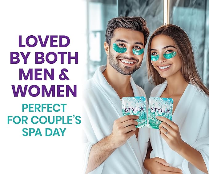Stylia Under Eye Patches for Puffy Eyes and Dark Circles (30 Pairs) - Marine Collagen Under Eye Mask with Retinol, Vitamin C, Hyaluronic Acid, Pearl Extract - Eye Masks for Dark Circles and Puffiness-Velvo Beauty