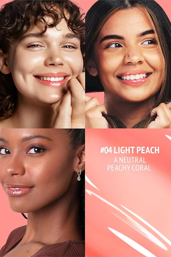 Veganize Collagen Lip Glass Balm | Hydrating Lip Balm in 9 Vibrant Colors | Moisturizing Lip Care Infused with Collagen Jelly Magic | No Animal Trial Lip Balm 0.06 oz (N0. 4 Light Peach)-Velvo Beauty