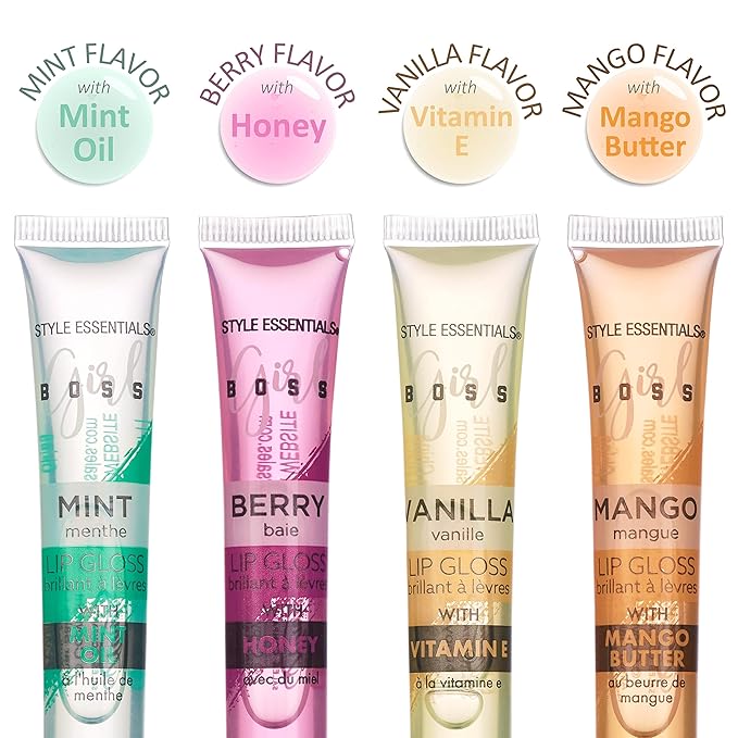 Expressions 12pc Lip Gloss Lip Oil Collection – Lip Gloss Tubes with Essential Oils, Moisturizing, Hydrating Lip Glosses, Lip Glow Oil, Hydrating Lip Balm-Velvo Beauty