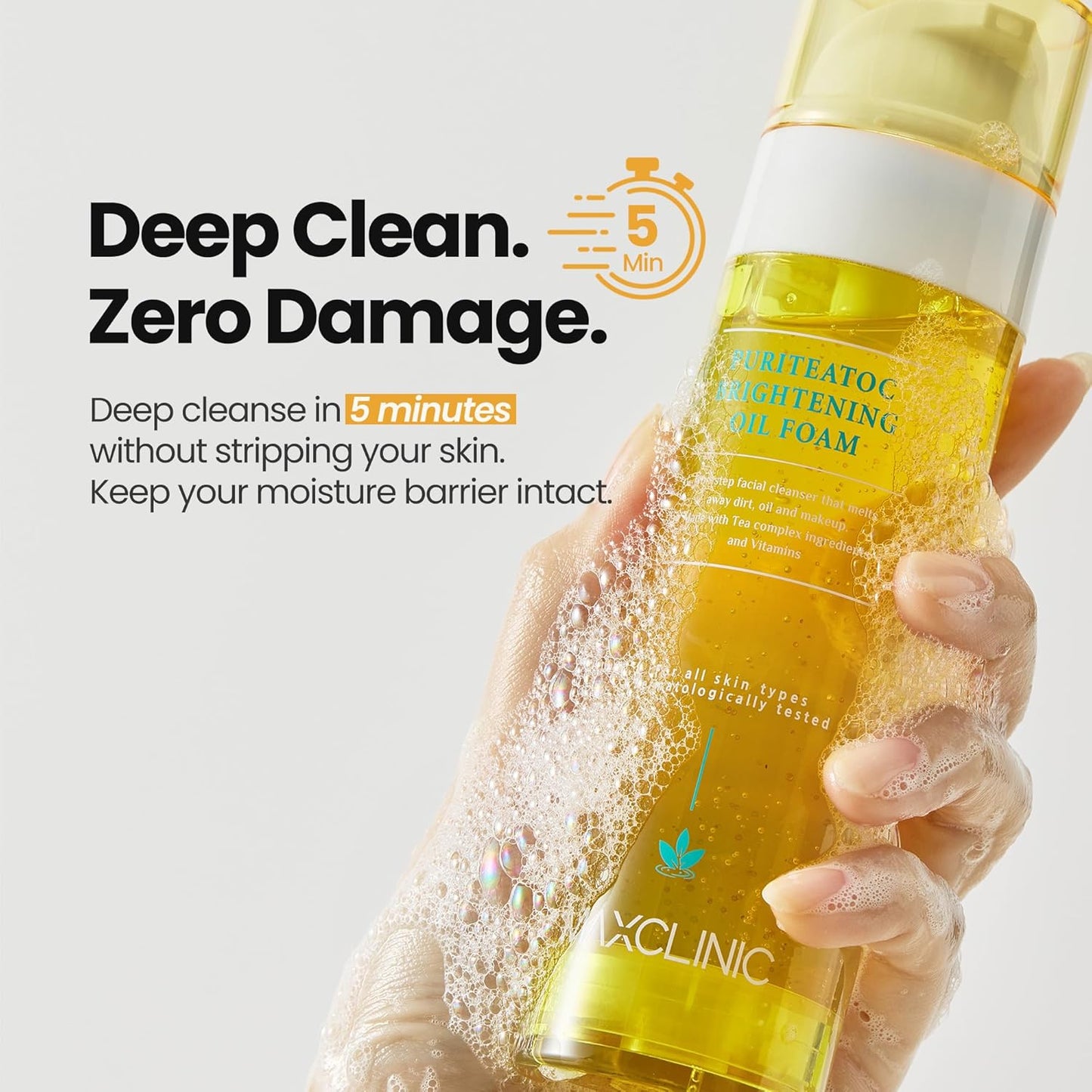 [K-Beauty] PuriteaToc Oil to Foam - All-in-One Korean Face Wash OilBased Foaming Facial Cleanser - Deeply Hydrating & Moisturizing Makeup Deep Cleansing Oil for Dull Skin (3.88 fl oz)-Velvo Beauty