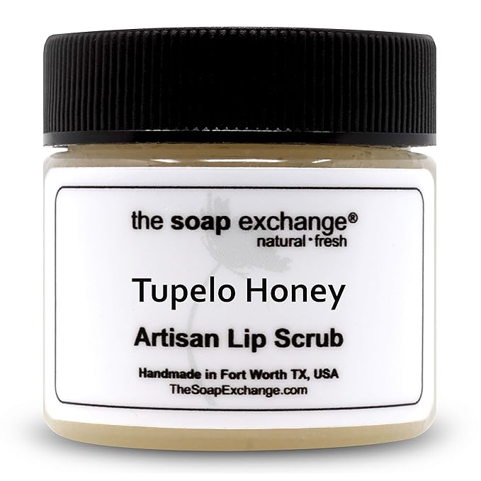 Lip Scrub - Tupelo Honey Flavor - Hand Crafted 1.5 oz / 42.5 g Natural Lip Care, Artisan Lip Treatment, Exfoliate, Hydrate, & Protect. Made in the USA.-Velvo Beauty