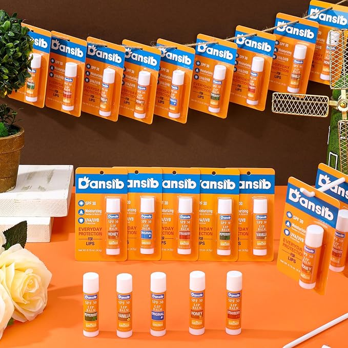 25 Pcs Sunscreen Lip Balms Bulk SPF 30 Lip Balms Stick with Sunscreen Employee Staff Appreciation Gifts Bulk Team Coworkers Christmas Party Gifts for Outdoor Travel Beach-Velvo Beauty
