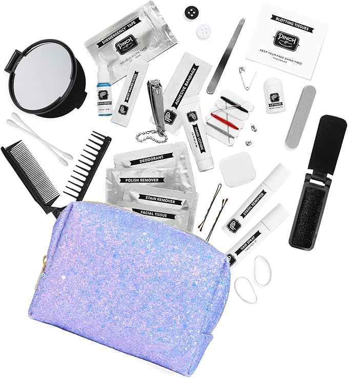 Pinch Provisions Shemergency Kit for Her, 40 Emergency Essential Items, Compact, Multi-Functional Pouch, Gift for Women, Birthday, Bachelorette Parties, and More!-Velvo Beauty