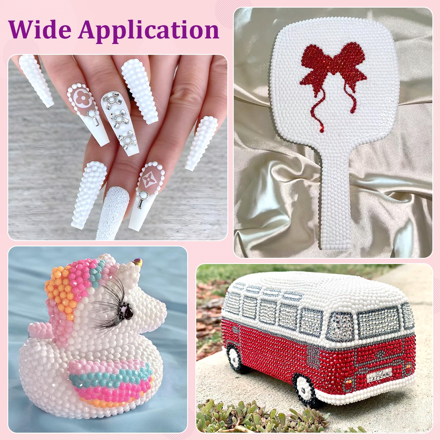 30000Pcs White Rhinestones for Bedazzling with B7000 Jewelry Glue, Bedazzler Kit Flatback Gems, Resin Rhinestones for Crafting Crafts Clothing Shoes Fabric Nail Art Assorted Size 2/3/4/5/6mm-Velvo Beauty