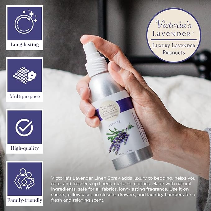 Victoria's Lavender Pillow and Linen Spray Mist (8 oz) and Aromatherapy Body Mist (4 oz) - After Sun Solar Recovery Spray with Aloe Vera and Lavender Essential Oil - Set of 3 – Made in the USA-Velvo Beauty