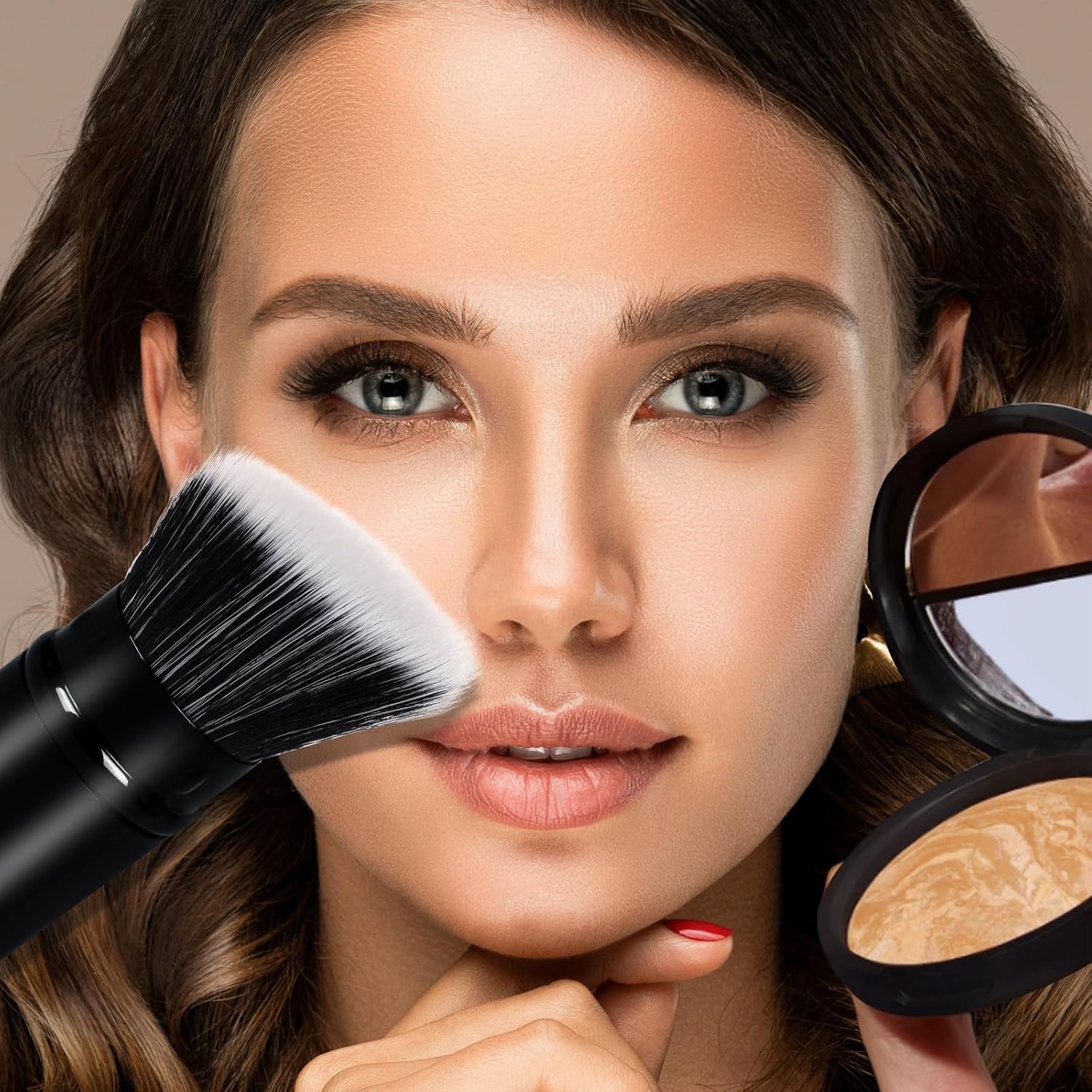 Makeup Brush, Banidy Retractable Kabuki Brush Foundation Brush for Powder Blush, Bronzer, Buffing, Liquid, Cream-Velvo Beauty