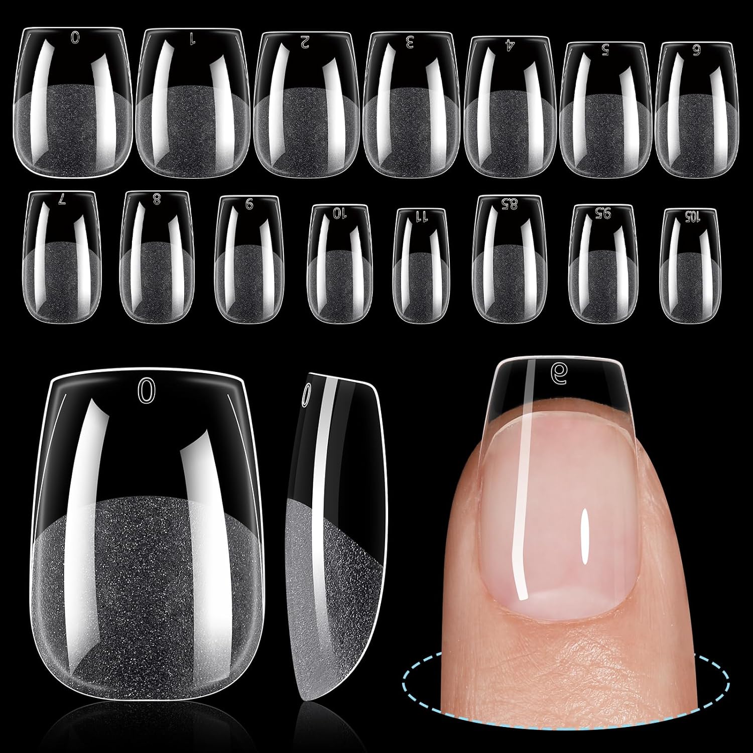 TOMICCA Extra Short Coffin Nail Tips 240Pcs 15 Sizes Full Cover Gel Nails, Soft Acrylic Gel Nail Tips for Nail Extension-Velvo Beauty