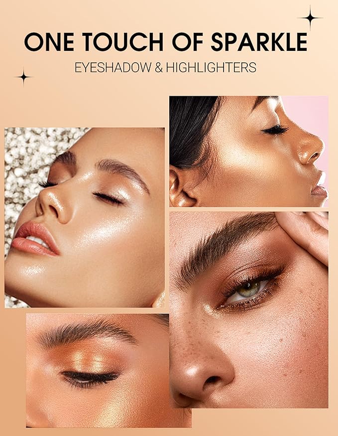 Erinde Shimmer Cream Eyeshadow Stick, Long Lasting Metallic Eye Shadow Sticks, Waterproof Creamy Glitter Eyeshadow Pencil, High Pigmented Blendable Neutral Eye Makeup, 13 Warm Gold Shimmer-Velvo Beauty